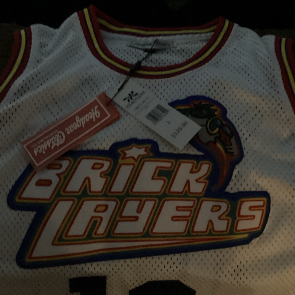 Mitchell & Ness White and Red Brick Layers Jersey